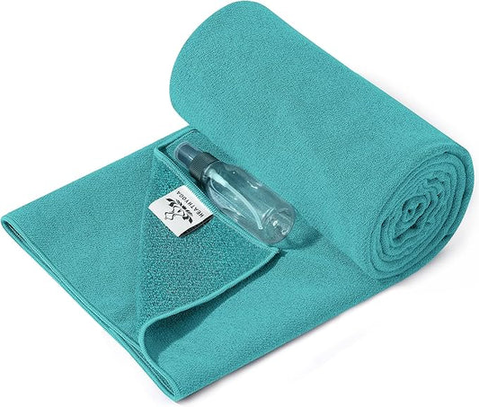 Heathyoga Yoga Mat Towel Non Slip for Hot Yoga Towel with Silicone Grip & Free Spray Bottle, 72"X26" Extra Large Microfiber Yoga Towel for Bikram, Pilates, Fitness