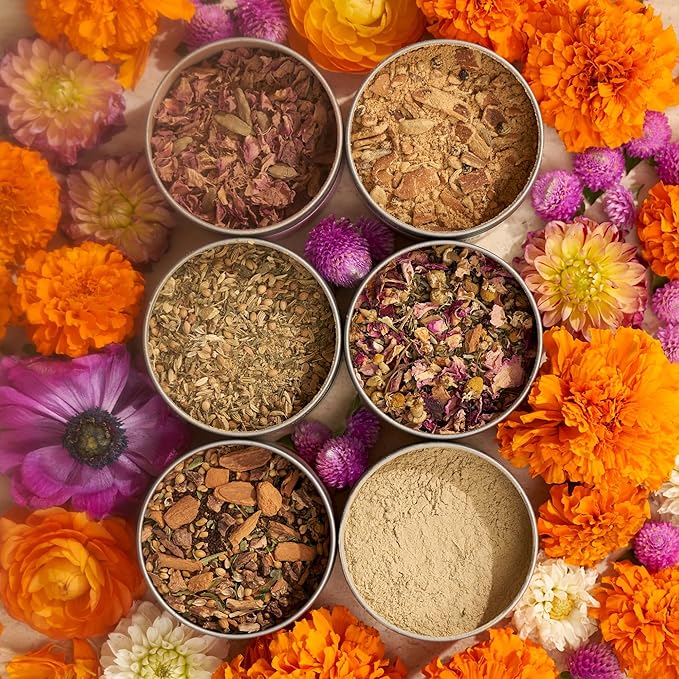 Divya's Calming Peace of Mind Tea, Ayurvedic Herbal Tea with Chamomile, Passion Flower, Lavender, Calming Herbs to Unwind & Relax, Caffeine Free, Organic, Non-GMO, Ayurvedic, Loose Leaf Tea - Bloomnest
