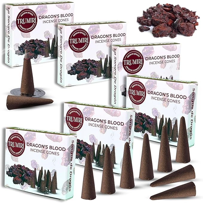 Dragons Blood Incense - 60 Cones, Six Packs of 10, Scented Incense TRUMIRI
