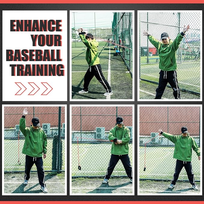 Zomiboo Baseball Bands Sports Resistance Exercise Bands Arm Strength Training Softball Baseball Pitching Training Workout Equipment for Youth Adult - Bloomnest