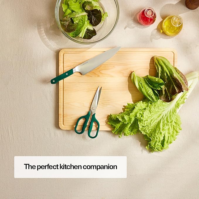 Misen Heavy Duty Kitchen Shears - Comfortable Ambidextrous Scissors for Meat, Poultry, Herbs & More - Easy to Clean - German Stainless Steel - Large | Green - Bloomnest