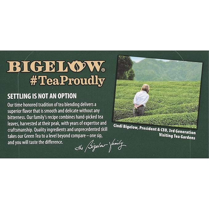 Bigelow Green Tea w/ Peach Tea Bags, 20 ct - Bloomnest