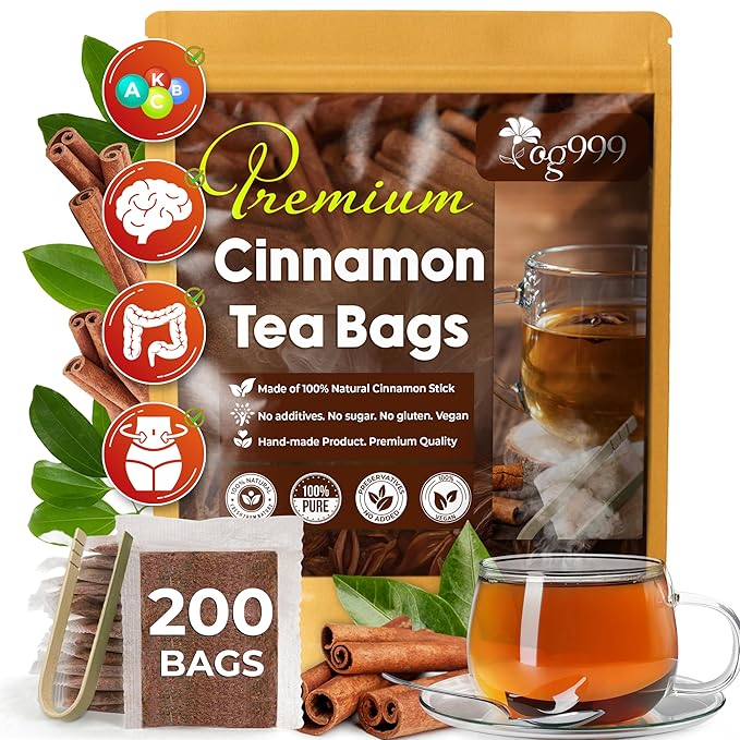TOG999, Premium 200 Tea Bags - Special Cinnamon Tea, 100% Natural & Pure, Herbal Tea. Cinnamon Stick Herbal Spice - Bloomnest