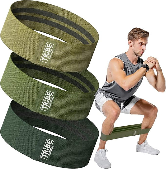 Tribe Lifting Fabric Resistance Bands for Legs - Workout Bands Resistance Bands for Men and Women - Booty Bands for Working Out - Exercise Bands Resistance Bands Set - Elastic Bands for Exercise