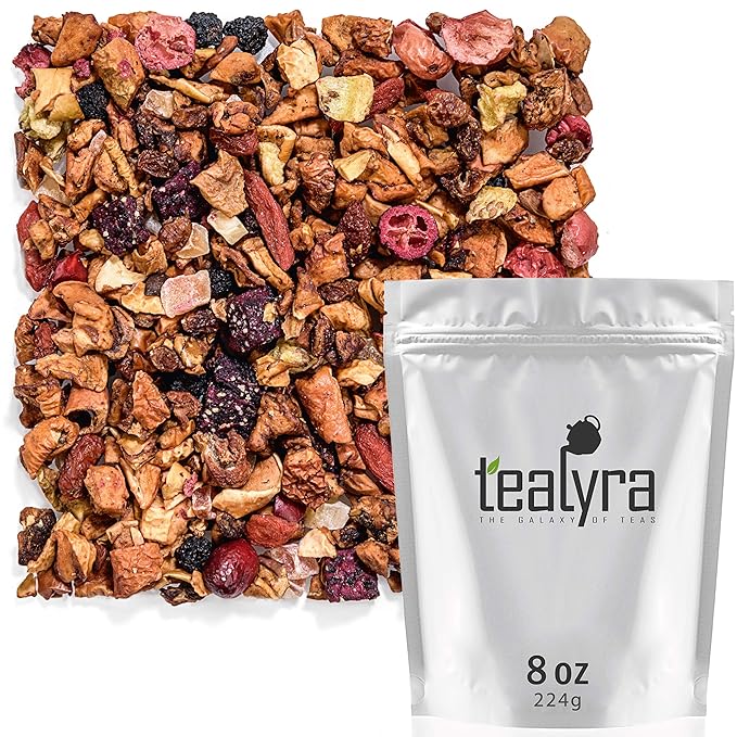 Tealyra - Tropical Harvest - Dragon Fruit - Sea Buckthorn - Goji - Pineapple - Cranberry - Fruity Herbal Loose Leaf Tea - Caffeine Free - Hot or Iced - 224g (8-ounce) - Bloomnest