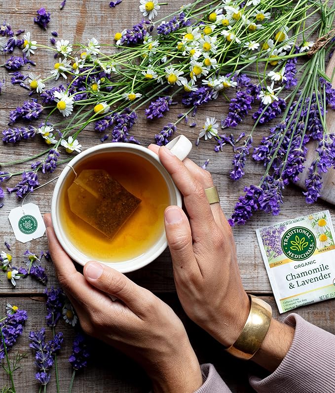 Traditional Medicinals Tea, Organic Chamomile & Lavender, Stress Relief, 32 Tea Bags - Bloomnest