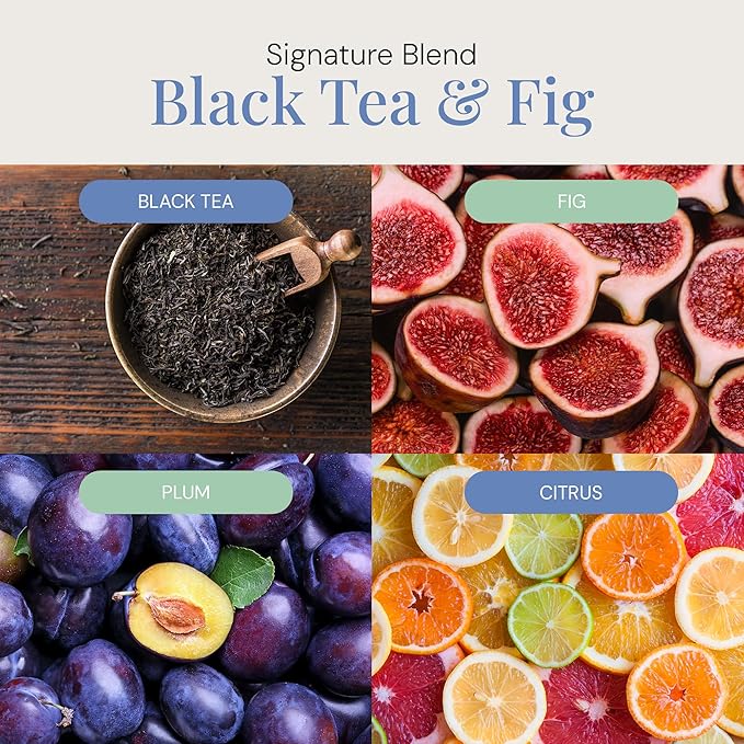 Black Tea & Fig Aroma Oil, Essential Oils Blend for Diffusers & Scent Machines, Herbal Fruity Blend and Amber, Aromatherapy, Cold Air Diffuser Compatible, 300 mL - Bloomnest