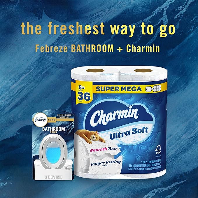 Febreze Bathroom Air Freshener, Odor-Fighting, Plug In Alternative, Air Fresheners for Home and Bathroom and Kitchen, Closet Air Fresheners, Ocean Scent, 4 Count - (Packaging May Vary) - Bloomnest