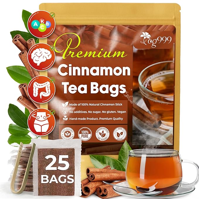 TOG999, Premium 25 Tea Bags - Special Cinnamon Tea, 100% Natural & Pure, Herbal Tea. Cinnamon Stick Herbal Spice - Bloomnest