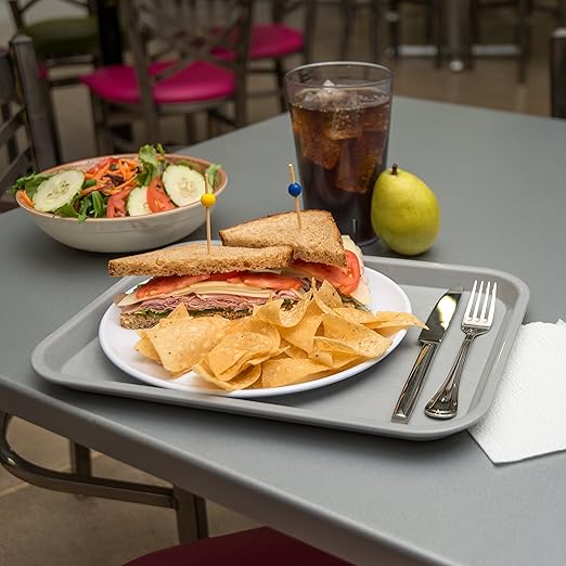 Carlisle FoodService Products CT101423 Café Standard Cafeteria / Fast Food Tray, 10" x 14", Gray - Bloomnest