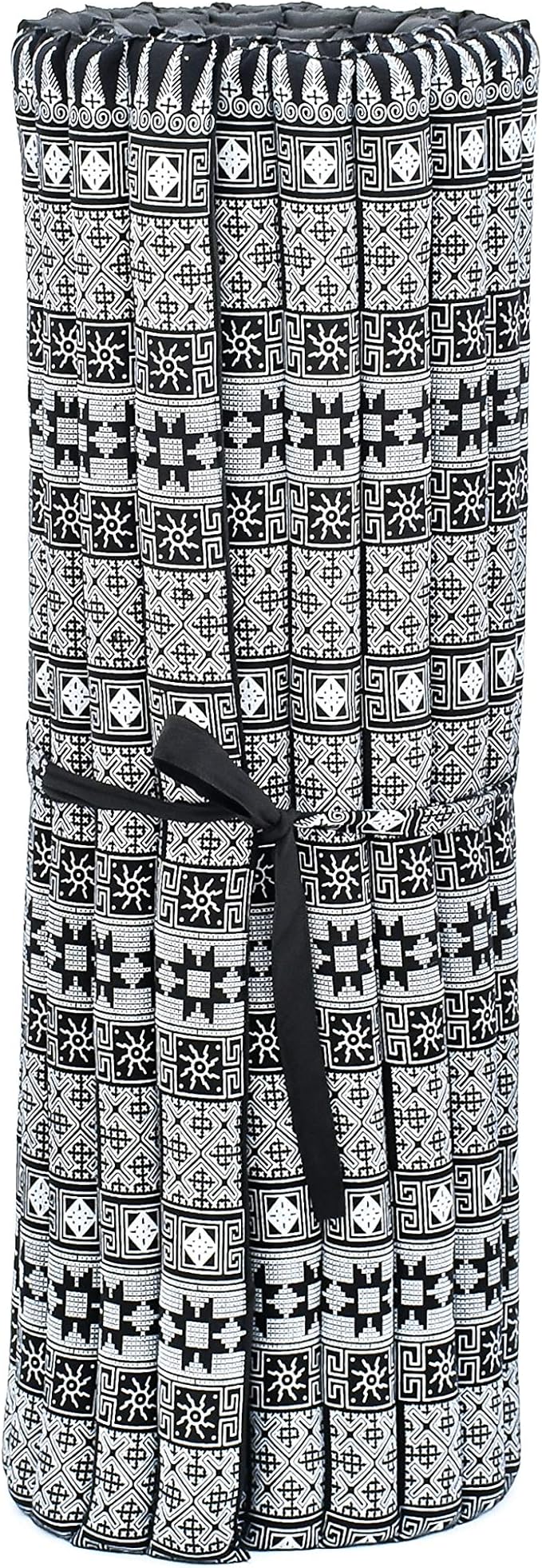 Leewadee - Kapok Roll Mat – Handcrafted Folding Sleep & Relaxation Mattress from Thailand, Ideal as Guest Bed, Camping Mat, Yoga Mat or Traditional Futon, 75 x 39 inches, Black - Bloomnest