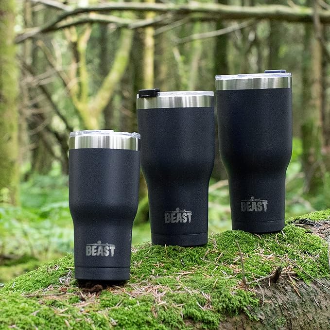 Beast 20 oz Tumbler Stainless Steel Vacuum Insulated Coffee Ice Cup Double Wall Travel Flask (Navy Blue) - Bloomnest