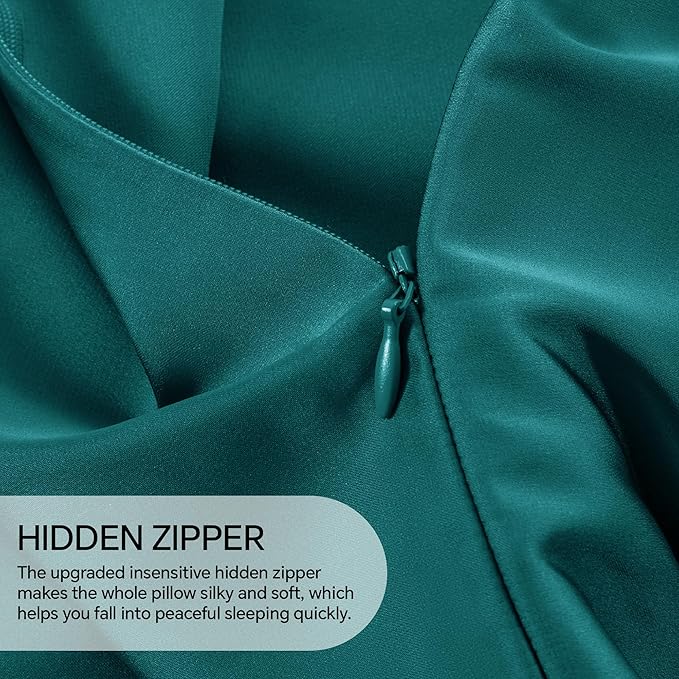 INFIIXSO Mulberry Silk Pillow Case King Size, Silk Pillowcase with Hidden Zipper 20"x36", Extraordinary Smooth and Soft Pillow Cases for Hair and Skin(Teal, 1 Pack) - Bloomnest