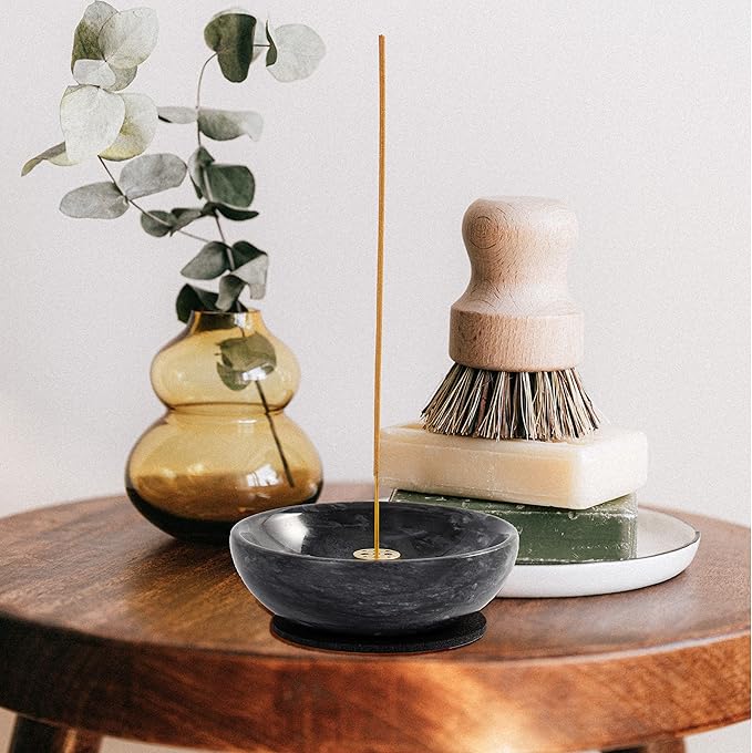 Incense Holder, Natural Marble Incense Holder for Sticks with 9 Holes, Handmade Incense Stick Burner Ideal for Smudging, Incense Burning, Decoration - Bloomnest