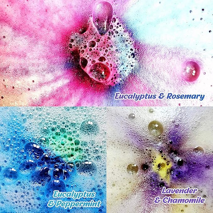 Aromatherapy Bath Bomb Set for Women & Men! Healing Essential Oil Bath Bombs Gift Box with 18 Large Natural Moisturizing Bath Fizzies Bulk Wrapped BathBomb Gift Set for Dry Skin - Bloomnest