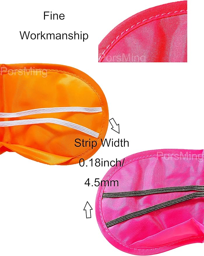 Eye Mask Sleep Masks Pack of 144 PorsMing Sleeping Mask Blindfold Eye Cover Team Building Games Party with Nose Pad and Adjustable Strap for Women Men Kids 4 Layers Colors (18 Color 144 Pieces) - Bloomnest
