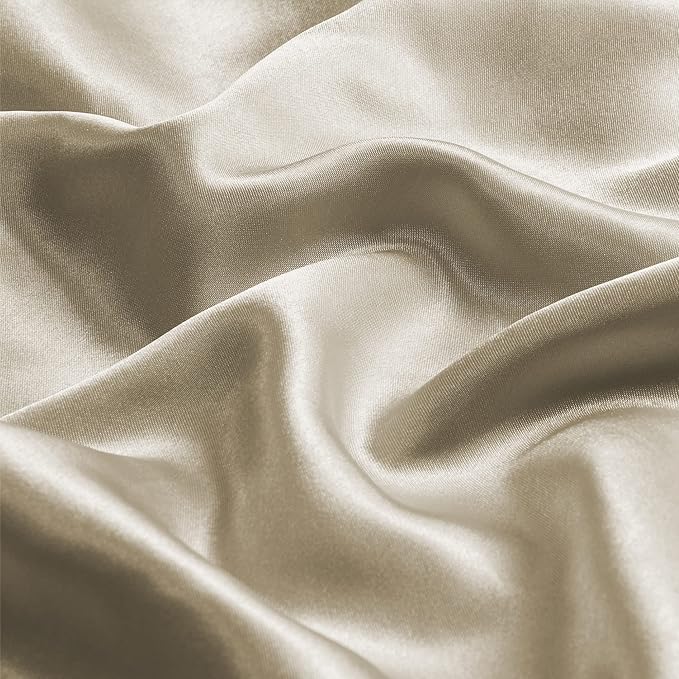 BEDELITE Satin Body Pillow Cover 2 Pack, Super Soft and Cooling Body Pillow Pillowcase for Hair and Skin, Breathable Silky Full Long Pillowcase Cover(20"x54", Taupe) - Bloomnest