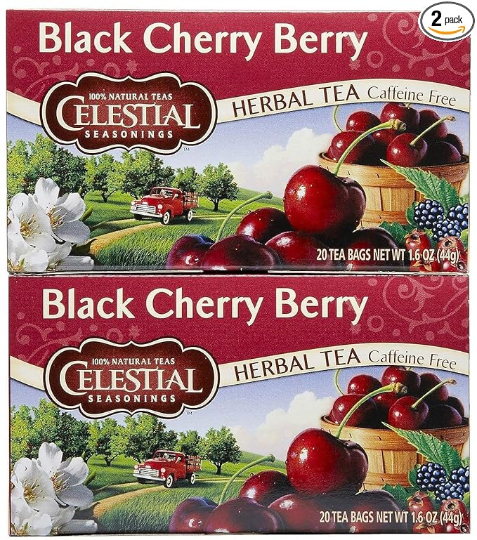 Celestial Seasonings Black Cherry Berry Tea Bags, 20 Count (Pack of 2) - Bloomnest