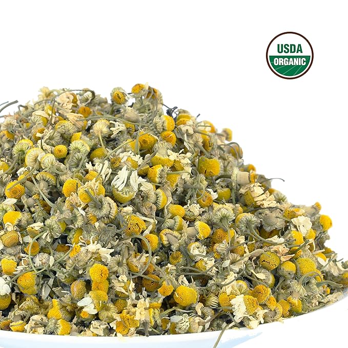 Chamomile Tea 1LB (16Oz) 100% CERTIFIED Organic (USDA seal) Chamomile Flowers Herbal Tea (Matricaria Chamomilla) in 1 lb Bulk BPA-free Resealable Bags from U.S. Wellness - Bloomnest