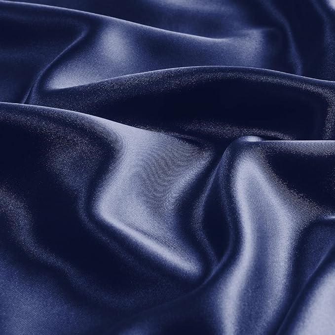 BEDELITE Satin Body Pillow Cover, Super Soft and Cooling Body Pillow Pillowcase for Hair and Skin, Breathable Silky Full Long Pillowcase Cover(20"x54", Navy) - Bloomnest