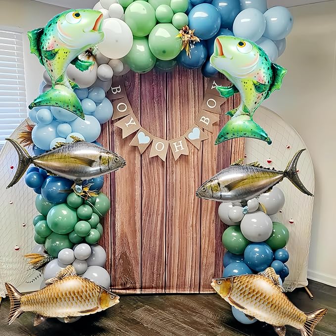 6Pcs Fish Balloons/Realistic Carp Tuna Salmon Balloons/Gone Fishing Baby Shower Decorations/Let’s Go Fishing Party Supplies/Little Fisherman Fish Fest Decor/Fishing Tournament Enthusiast Gift - Bloomnest