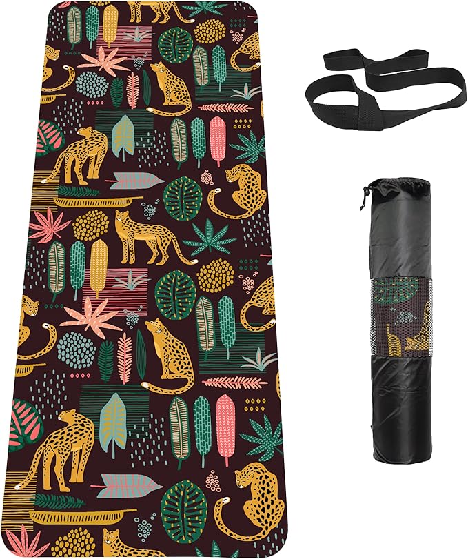 Non Slip Yoga Mat TPE Workout Mat for Men Women, Thick Workout Mat with Carrying Strap, Fitness Mats for Exercise, Yoga, Fitness, Pilates, Floor Workouts (72" x 24" x 6mm) - Bloomnest