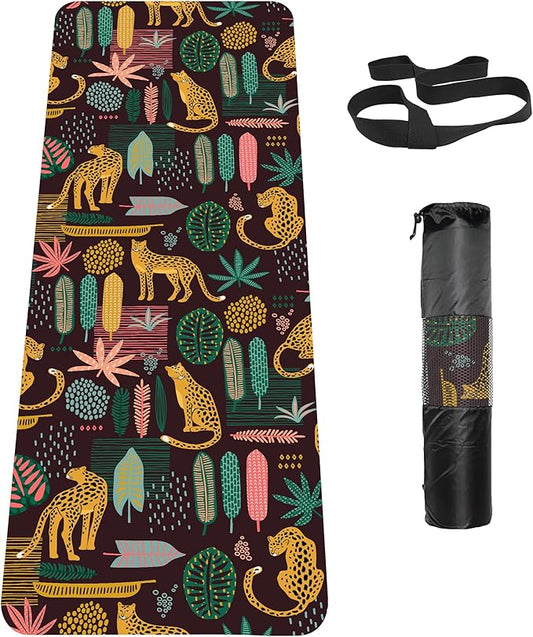 Non Slip Yoga Mat TPE Workout Mat for Men Women, Thick Workout Mat with Carrying Strap, Fitness Mats for Exercise, Yoga, Fitness, Pilates, Floor Workouts (72" x 24" x 6mm) - Bloomnest