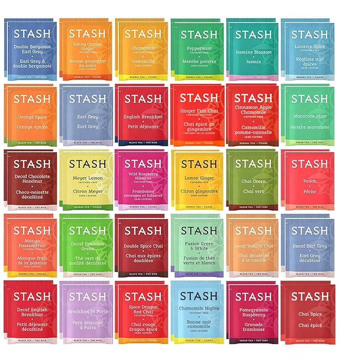 Stash Tea Bags Sampler Assortment Box (52 Count) 30 Different Flavors Gifts for Her Him Women Men Mom Dad Friends Coworkers Family - Bloomnest