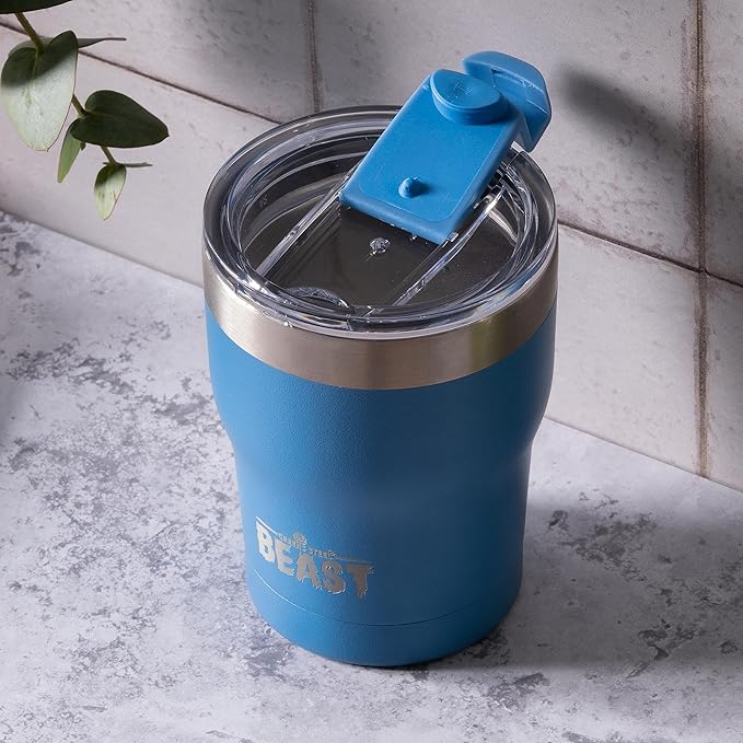 Beast 10 oz Tumbler Stainless Steel Vacuum Insulated Coffee Ice Cup Double Wall Travel Flask (Stormy Sky) - Bloomnest
