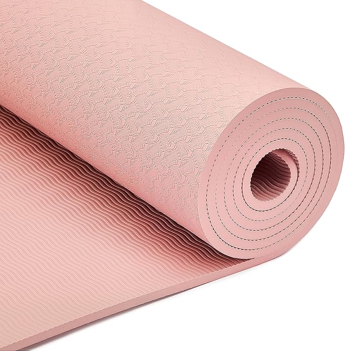 Amazon Basics 1/4 Inch Thick TPE Exercise Yoga Mat with Carrying Strap