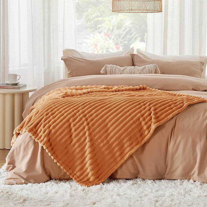 Bedsure GentleSoft Orange Twin XL Blanket for Bed - Cozy Soft Fall Blankets for Women, Cute Small Fleece Throws for Girls, Birthday Gifts for Women, 66x90 Inches - Bloomnest