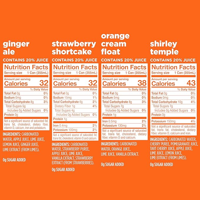 Spindrift Soda Variety Pack with Real Squeezed Fruit 12 Pack Case - Bloomnest