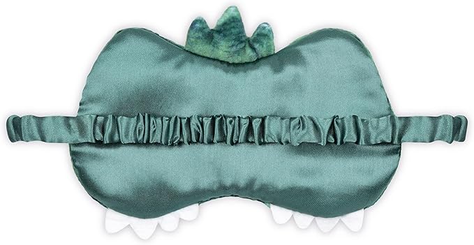 iscream Bedtime Buddies Satin-Lined Embroidered Silky Fleece Sleep Mask for Kids - Dino-Mite - Bloomnest