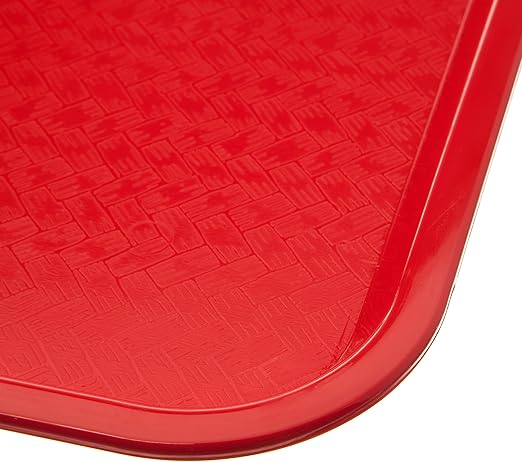 Carlisle FoodService Products CT121605 Café Standard Cafeteria/Fast Food Tray, 12" x 16", Red (Pack of 2) - Bloomnest