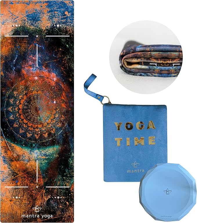 Mantra Yoga Travel PRO 1.5mm - Foldable Fitness & Exercise Mat with Bag | Lightweight, Compact & Eco-Friendly | Non-Slip & Washable | For All Types of Yoga | 72" L x 24" W | 2.6 lbs