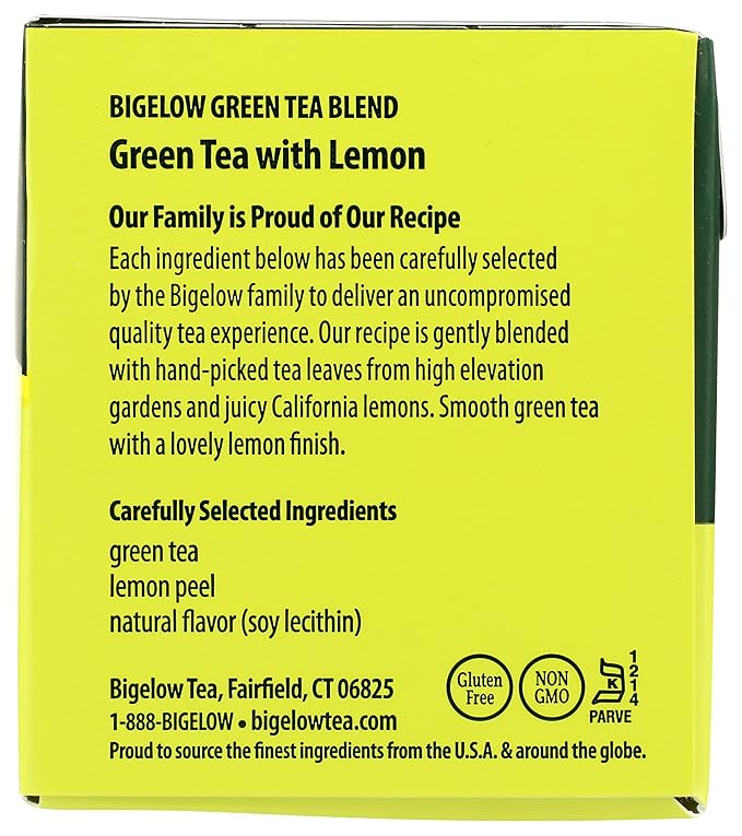 BigelowTea Green Tea With Lemon (Caffeinated), 20 Count - Bloomnest
