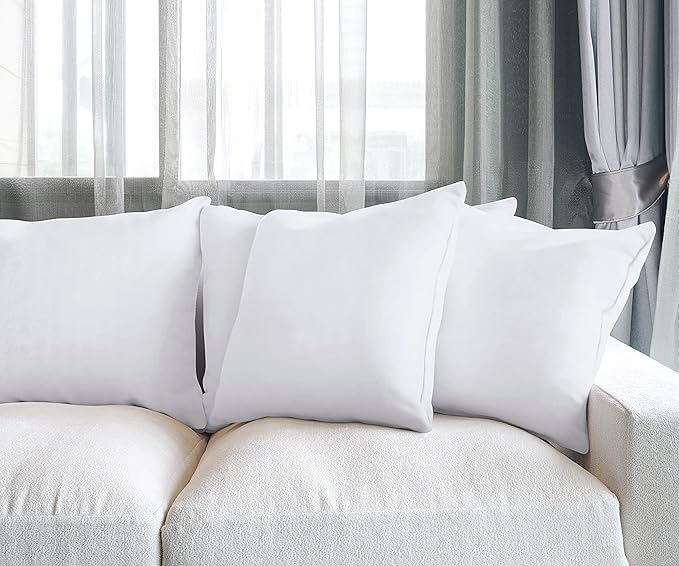 Utopia Bedding Throw Pillows (Set of 4, White), 24 x 24 Inches Pillows for Sofa, Bed and Couch Decorative Stuffer Pillows - Bloomnest