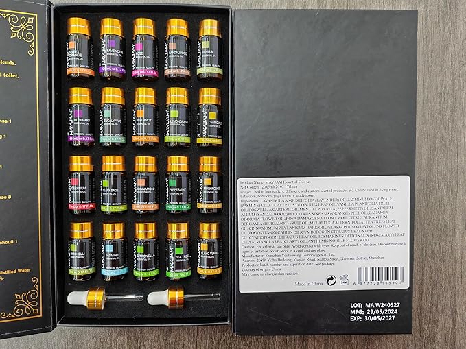 MAYJAM Tea Tree 20 Pcs Pure Essential Oil Gift Set, for Diffuser, Humidifiers, Skin Care, Massage, Fragrance Oil Scent for DIY Candle and Soap Making, Gift for Friend (5ML) - Bloomnest