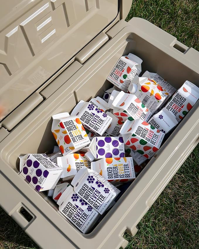 Mango Boxed Water 8.5 oz. (24 Pack) – Better Than Premium Plastic, BPA-Free, Refillable Cartons, Sustainable Alternative, Mini Carton for Kids, Lunchbox Ready - Bloomnest