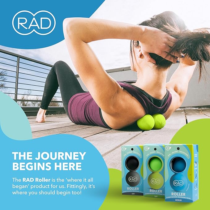 RAD Roller Soft Peanut Roller Ball Massager - Soft/Low Density Peanut Massage Ball - Myofascial Release for Back, Feet, Neck, Psoas - Suboccipital Release Device, Thoracic Spine Roller Balls