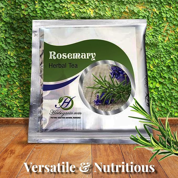 HERBOGANIC Rosemary Herbal Tea - Digestion Support and Immune Boost | Refreshing and Delicious Blend | Natural Ingredients | 20 Tea Bags - Bloomnest