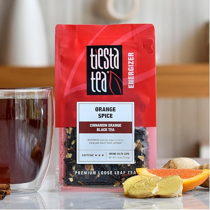 Tiesta Tea - Orange Spice Tea, Loose Leaf, Cinnamon Orange Black Tea, Premium High Caffeine Tea Blend, Make Hot or Iced & Up to 25 Cups, 2.5 oz Resealable Pouch - Bloomnest