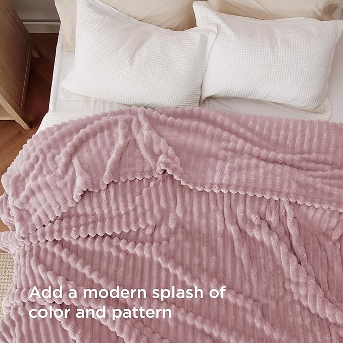 Bedsure GentleSoft Pink California King Size Blanket for Couch - Cozy Soft Blankets for Women, Cute Small Fleece Throws for Girls, Birthday Gifts for Women, 102x96 Inches - Bloomnest