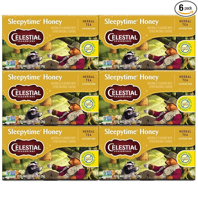 Celestial Seasonings Sleepytime Herbal Tea, Honey, Caffeine Free Sleep Tea, 20 Tea Bags Per Box (Pack of 6) - Bloomnest