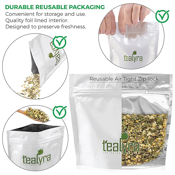 Tealyra - Chamomile and Spearmint - Herbal Loose Leaf Tea - Calming and Relaxing Tea - Caffeine-Free - 100% Natural Ingredients - 110g (4-ounce) - Bloomnest
