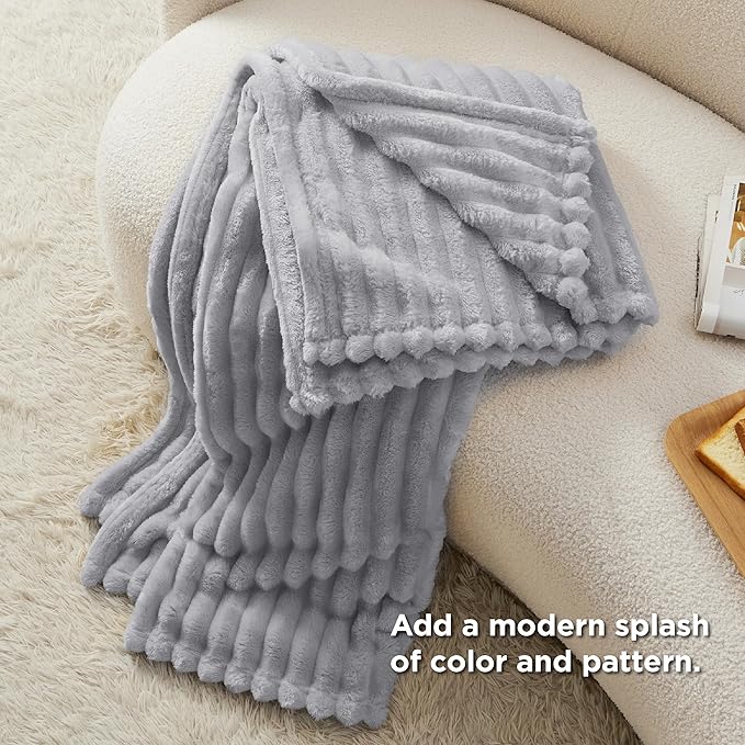 Bedsure GentleSoft Twin XL Blanket for Bed - Cozy Soft Blankets for Women, Cute Large Throws for Girls, Light Grey, 66x90 Inche - Bloomnest