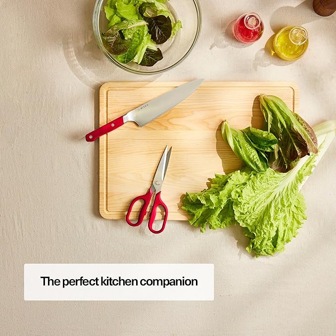 Misen Heavy Duty Kitchen Shears - Versatile Scissors for Meat, Poultry & More - Easy Clean, Professional Grade - Ambidextrous Comfort Handle - Red - Bloomnest