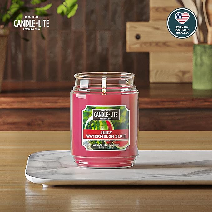 Candle-lite Scented Candles, Juicy Watermelon Slice, 18 oz Jar, Proudly Poured in The USA, Aromatherapy Candle, Single-Wick with 110 Hours of Burn Time, Perfect for Creating a Refreshing Ambiance - Bloomnest