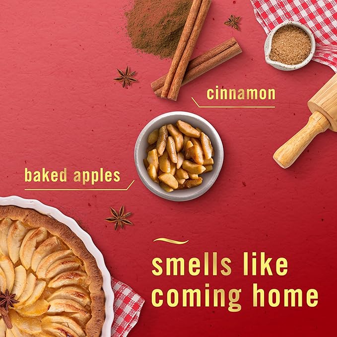 Febreze Scented Candle, Baked Cinnamon Apples Scent, 11 oz 4 Wick Candle, Single Pack - Bloomnest