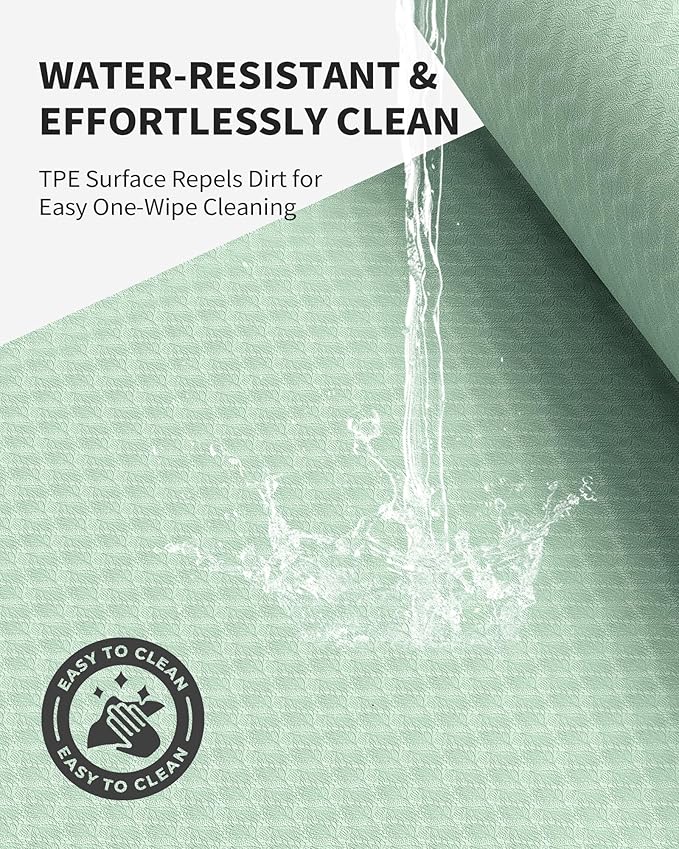 CAMBIVO Large Yoga Mat (6'x 4'), Extra Wide Workout Mat for Men and Women, Yoga Mat Thick 1/3 &1/4 Exercise Mats for Home Workout, Yoga, Pilates (Black,1/4 inch)